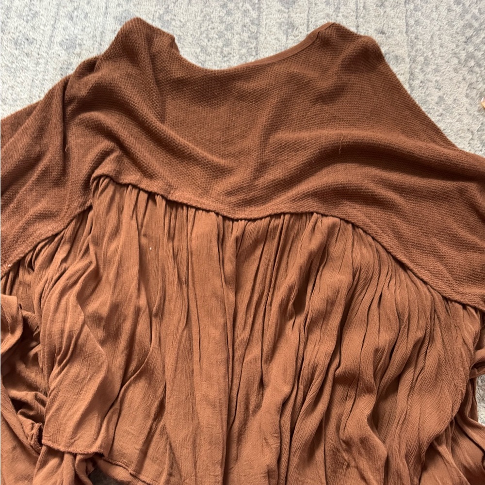 Brown Textured Blouse